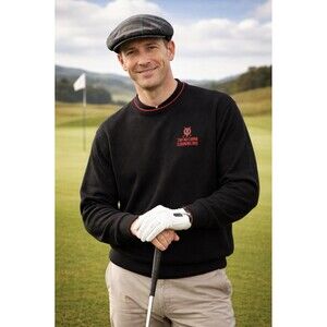 NWT Old Course St. Andrews Golf Black Red Knitted Wool Pullover  Sweater Sz XL